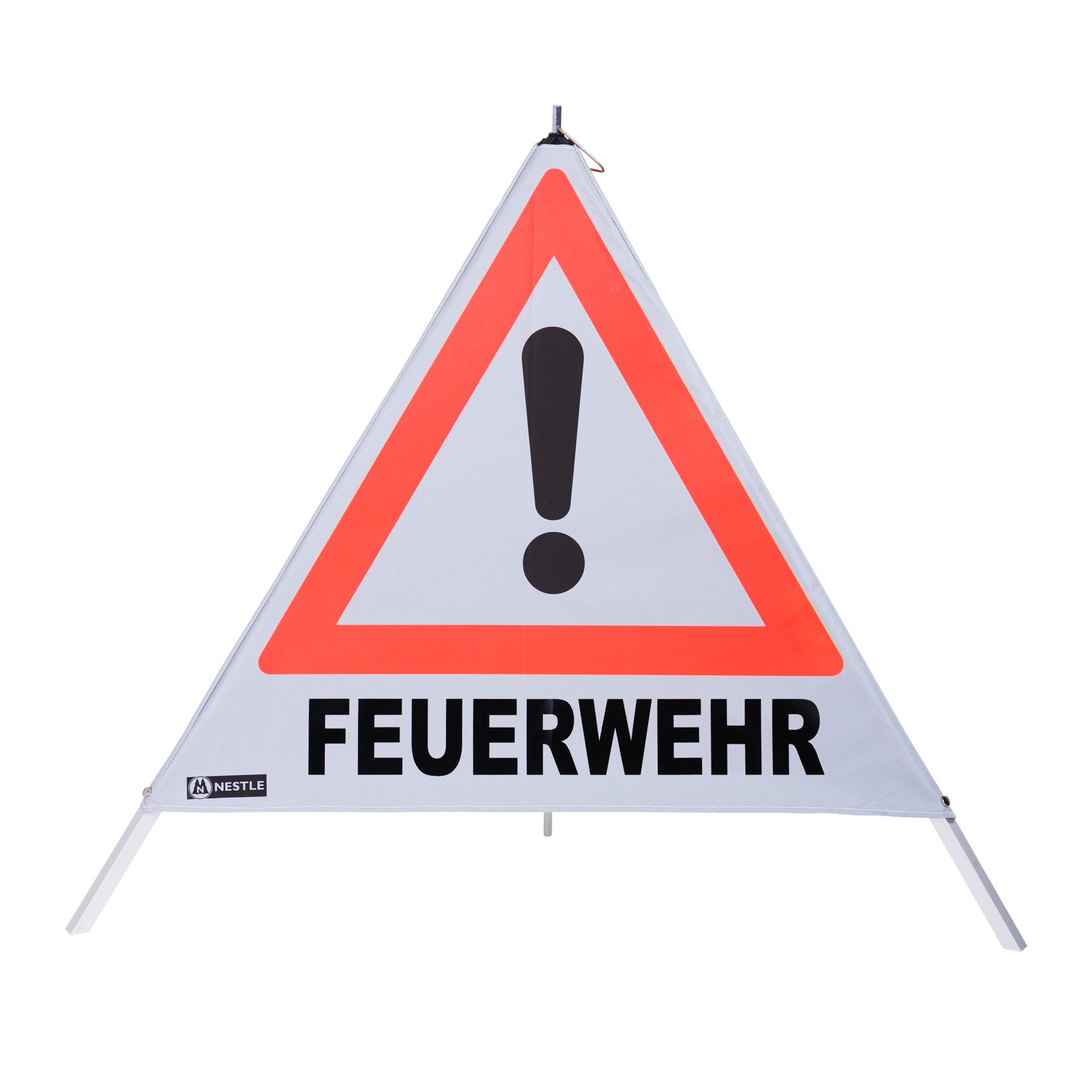NESTLE Warnpyramide 90 cm, Achtung (VZ101), retroreflektierend, mit Mittelfuß