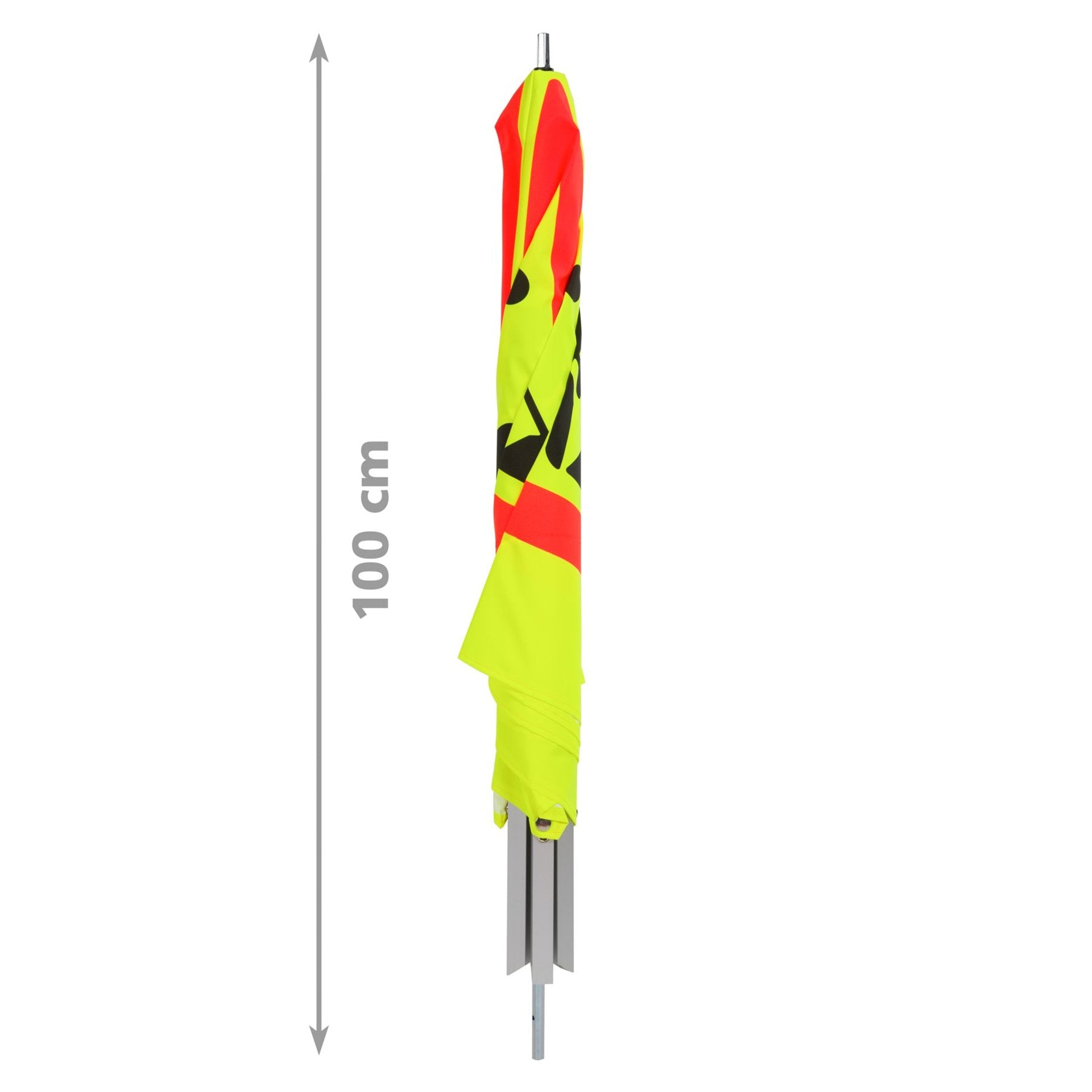 NESTLE Warnpyramide 70 cm, Schaufelmann (VZ123) gelb retrofelfektierend, mit Mittelfuß