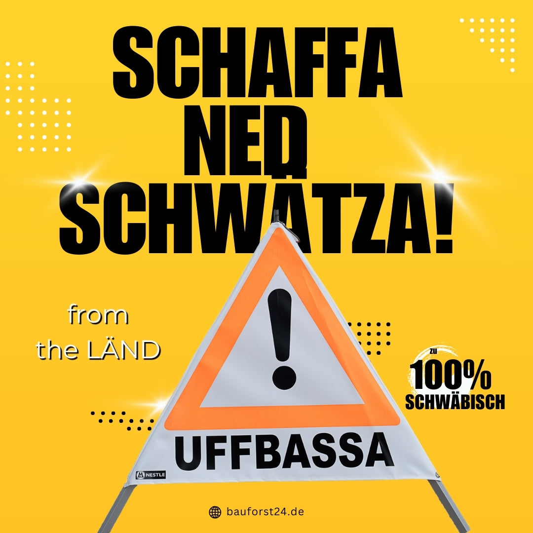NESTLE Warnpyramide 70 cm, Schwaben-Edition, tagesleuchtend weiß, mit Mittelfuß