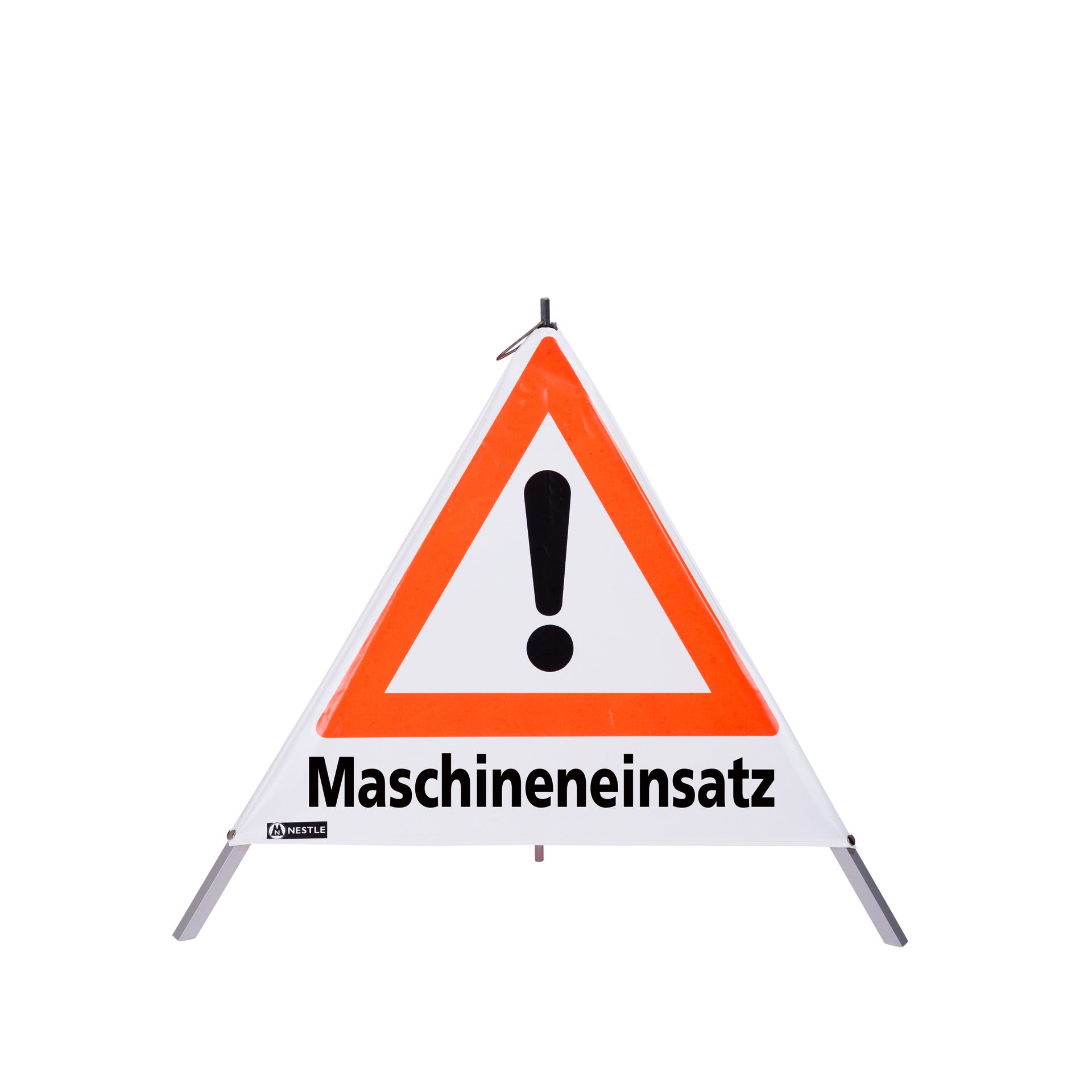 NESTLE Warnpyramide 70 cm, Achtung (VZ101), weiß, mit Mittelfuß