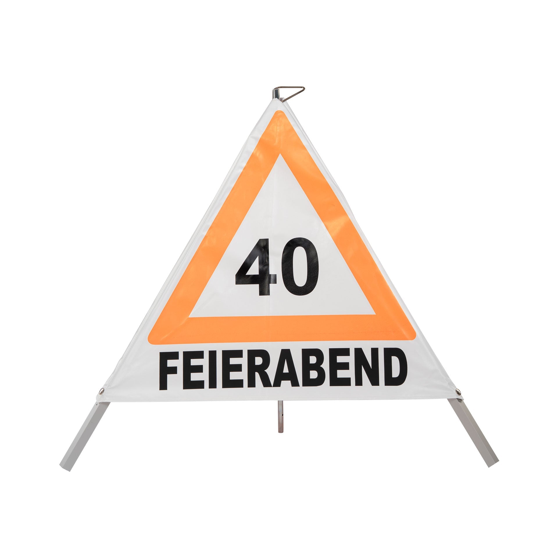 FEST Warnpyramide 70 cm, Party - Edition, tagesleuchtend weiß, mit Mittelfuß - BauForst24
