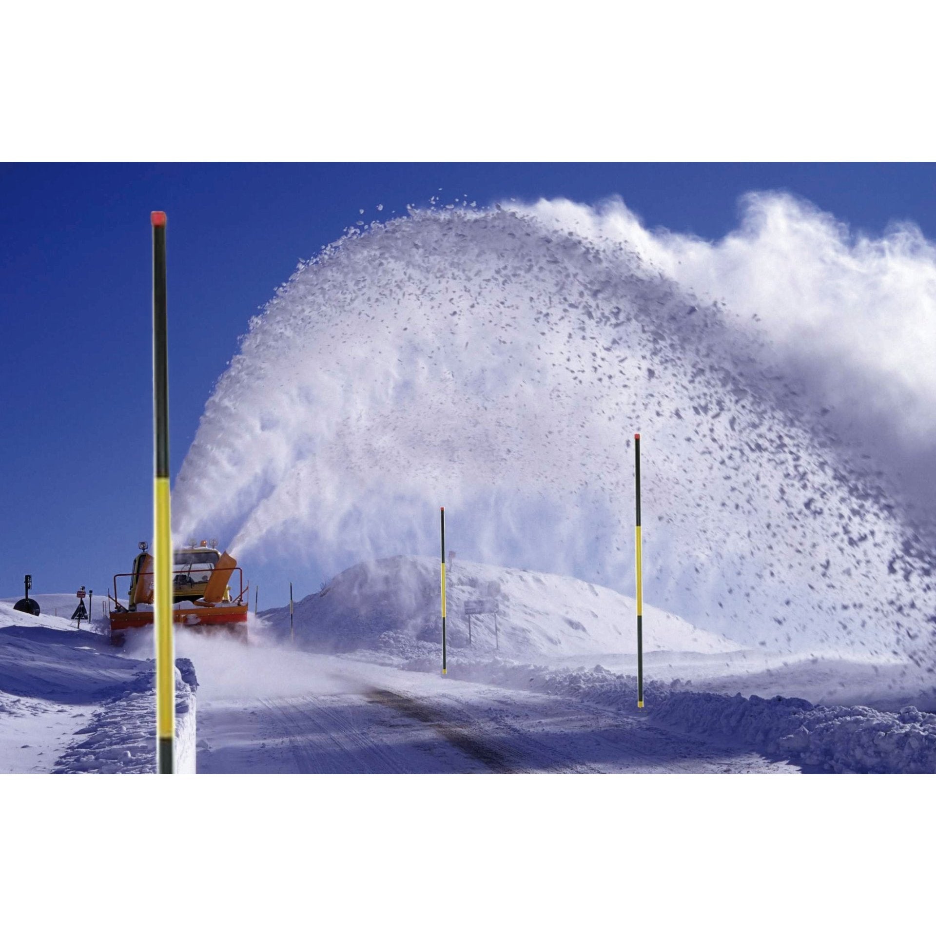 NESTLE Schneeleitstab aus Holz, 150 cm, gelb,schwarz, 12 Stück im Set - BauForst24