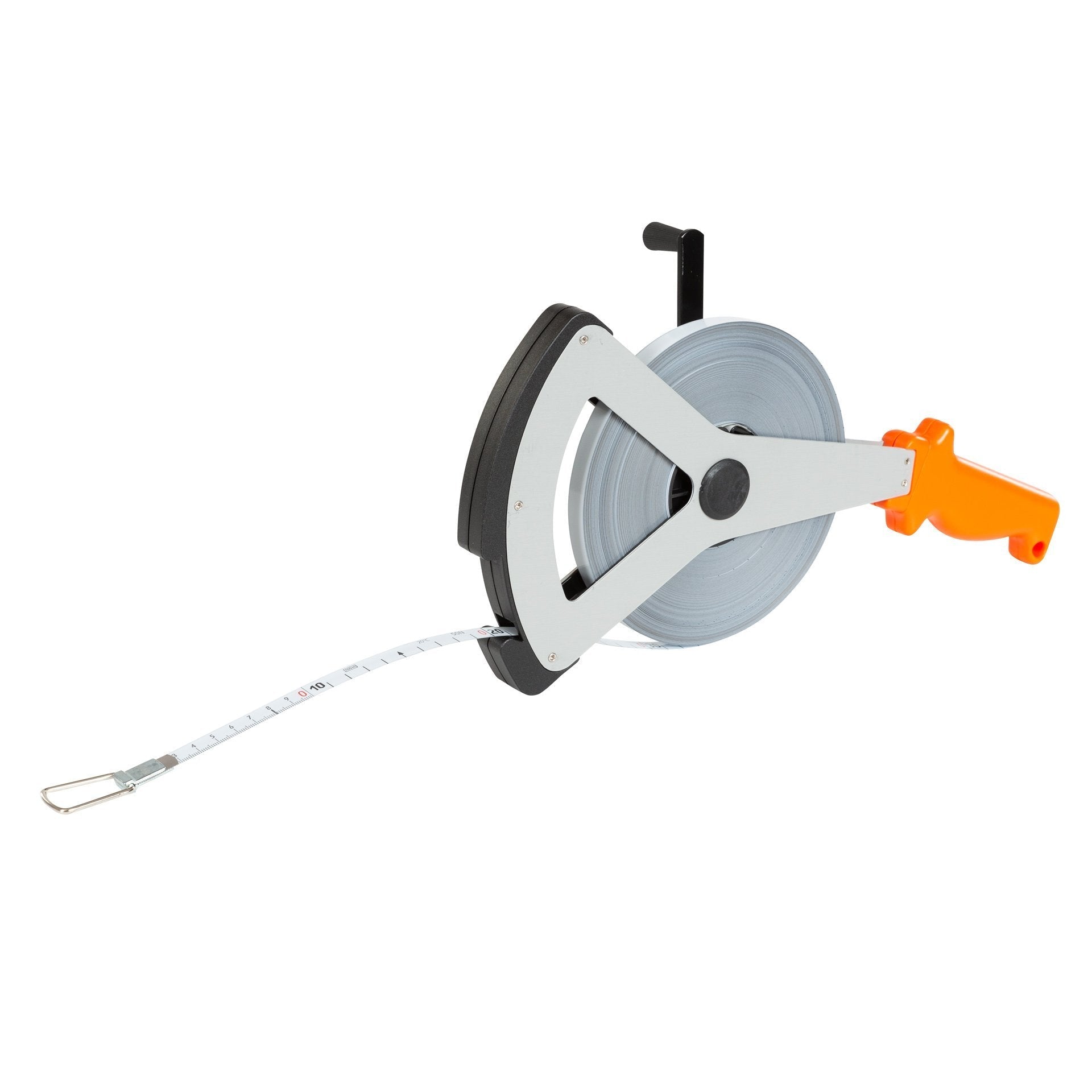 NESTLE Stahlbandmaß, 100 m, Anfang A oder B, weißlackiert, V - Rahmen - BauForst24