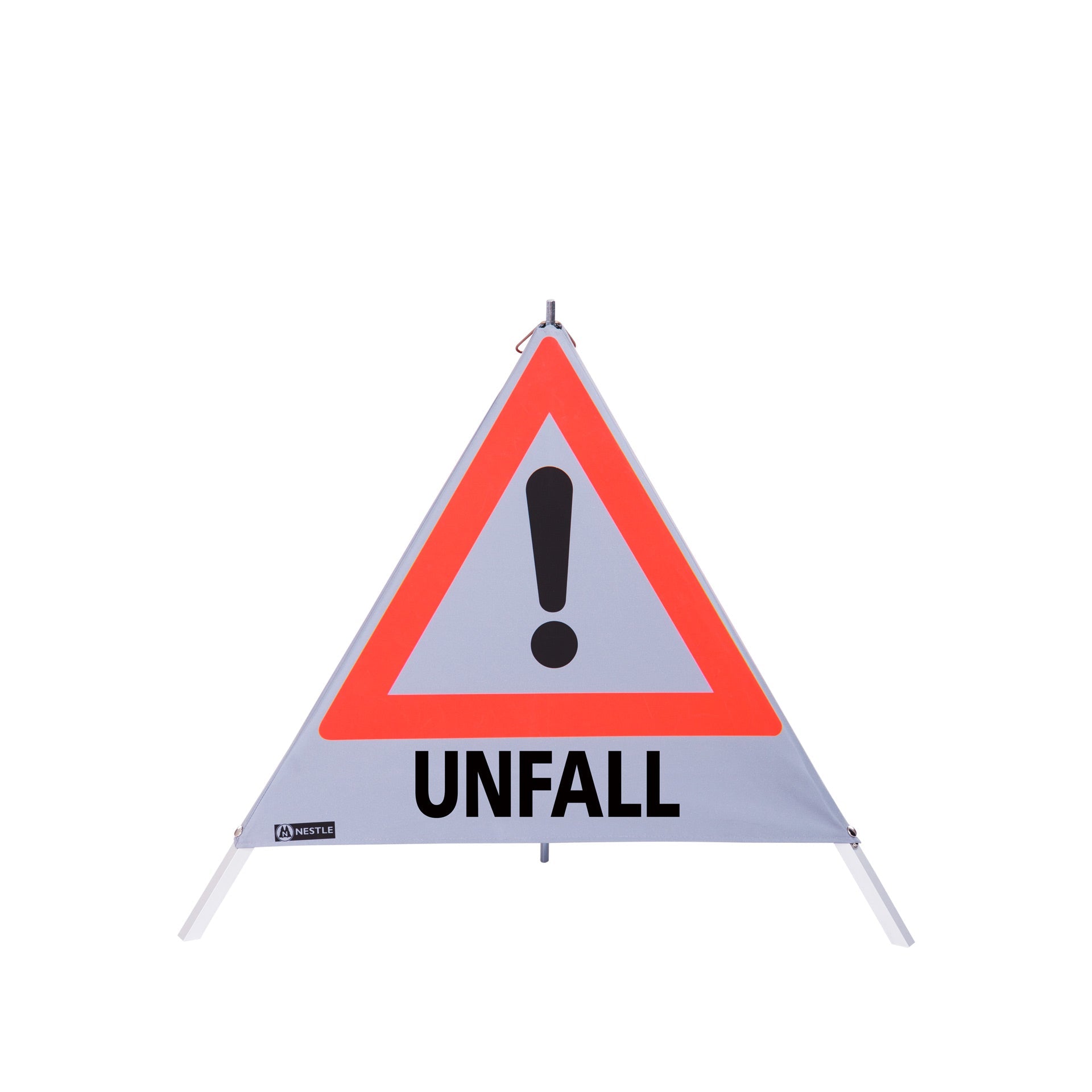 NESTLE Warnpyramide 70 cm, Achtung (VZ101), retroreflektierend, mit Mittelfuß - BauForst24