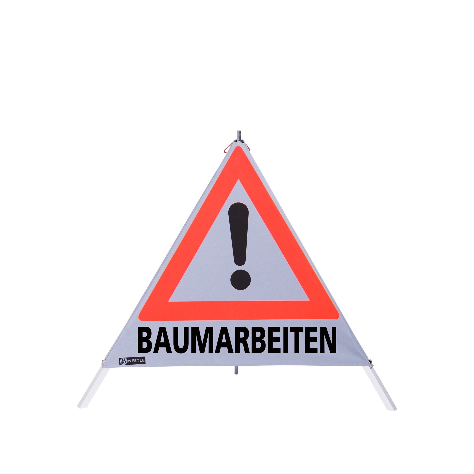 NESTLE Warnpyramide 70 cm, Achtung (VZ101), retroreflektierend, mit Mittelfuß - BauForst24