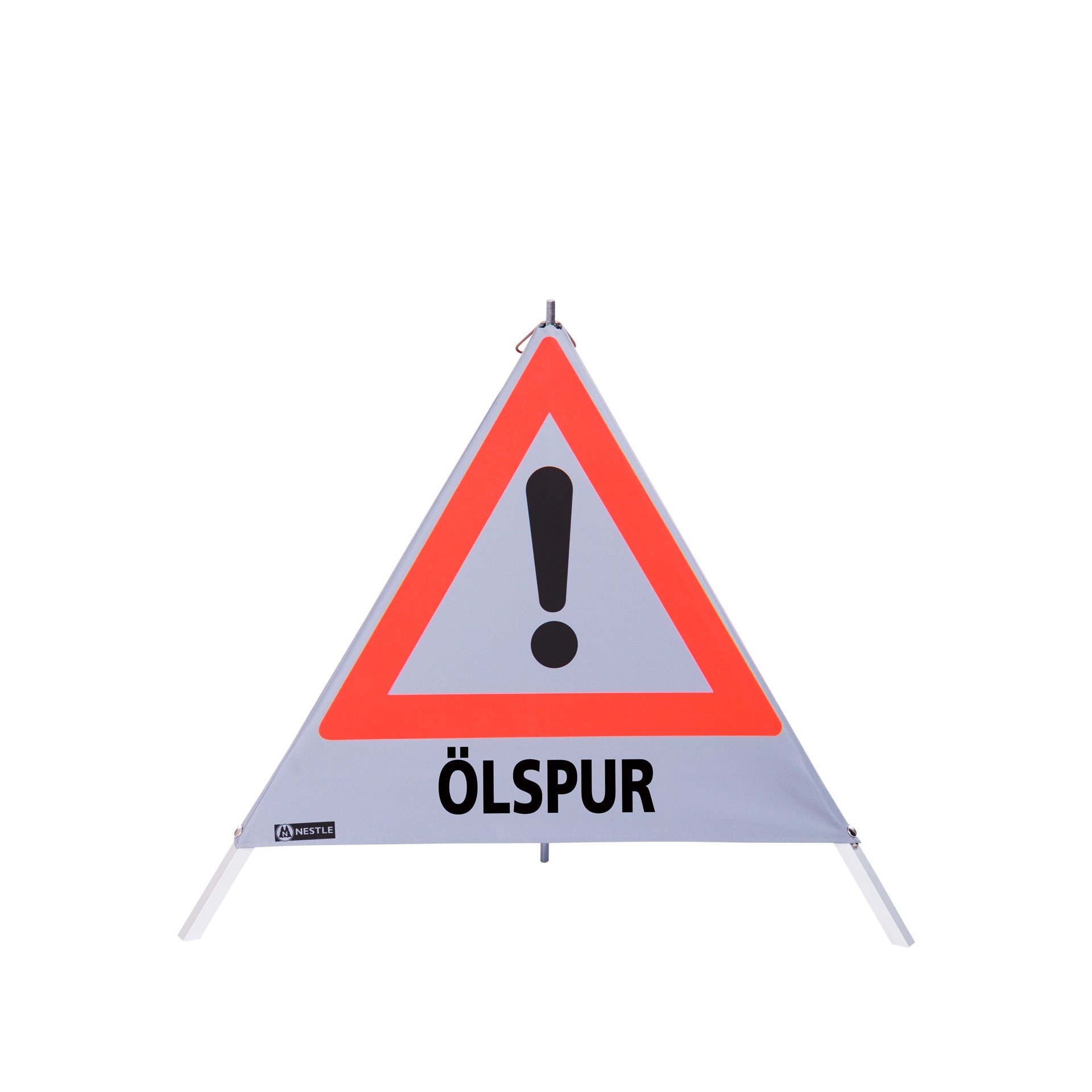 NESTLE Warnpyramide 70 cm, Achtung (VZ101), retroreflektierend, mit Mittelfuß - BauForst24