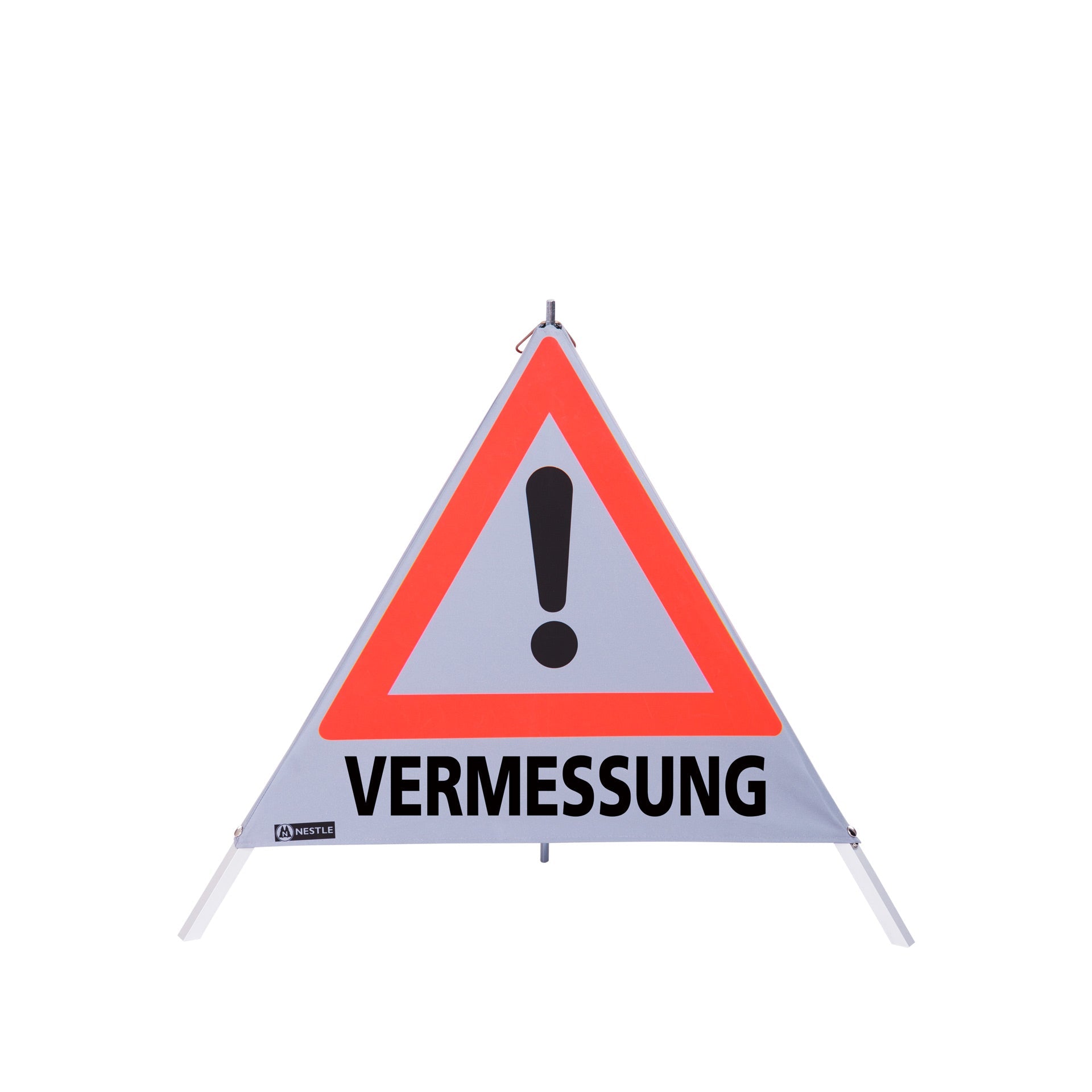 NESTLE Warnpyramide 70 cm, Achtung (VZ101), retroreflektierend, mit Mittelfuß - BauForst24