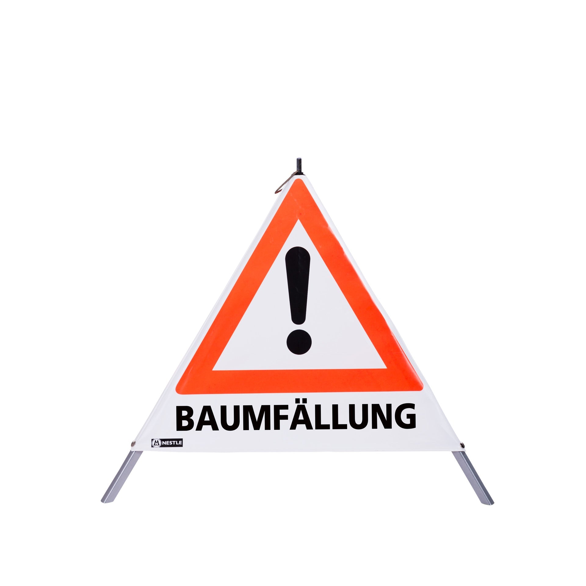 NESTLE Warnpyramide 70 cm, Achtung (VZ101), weiß, mit Feder - BauForst24