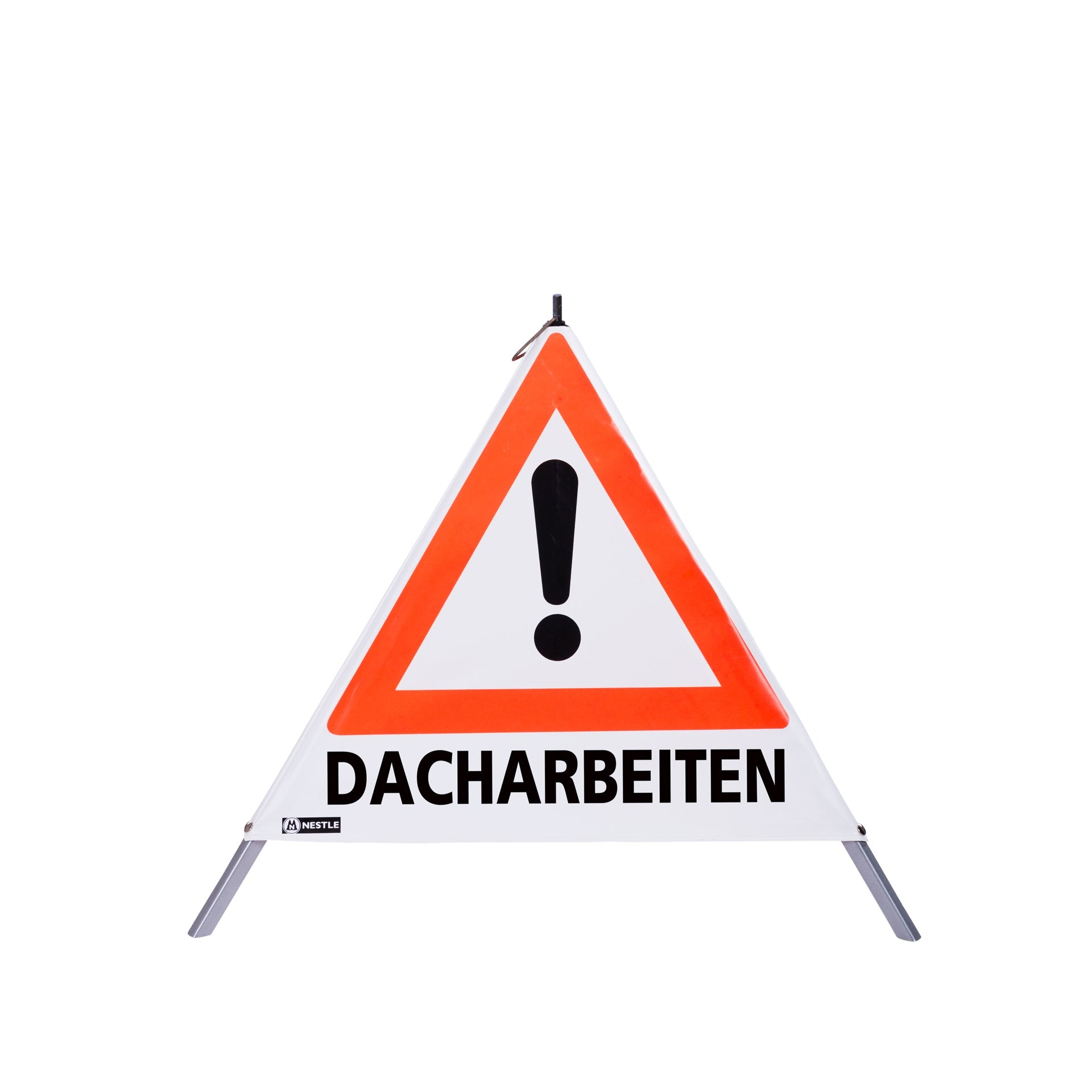 NESTLE Warnpyramide 70 cm, Achtung (VZ101), weiß, mit Feder - BauForst24