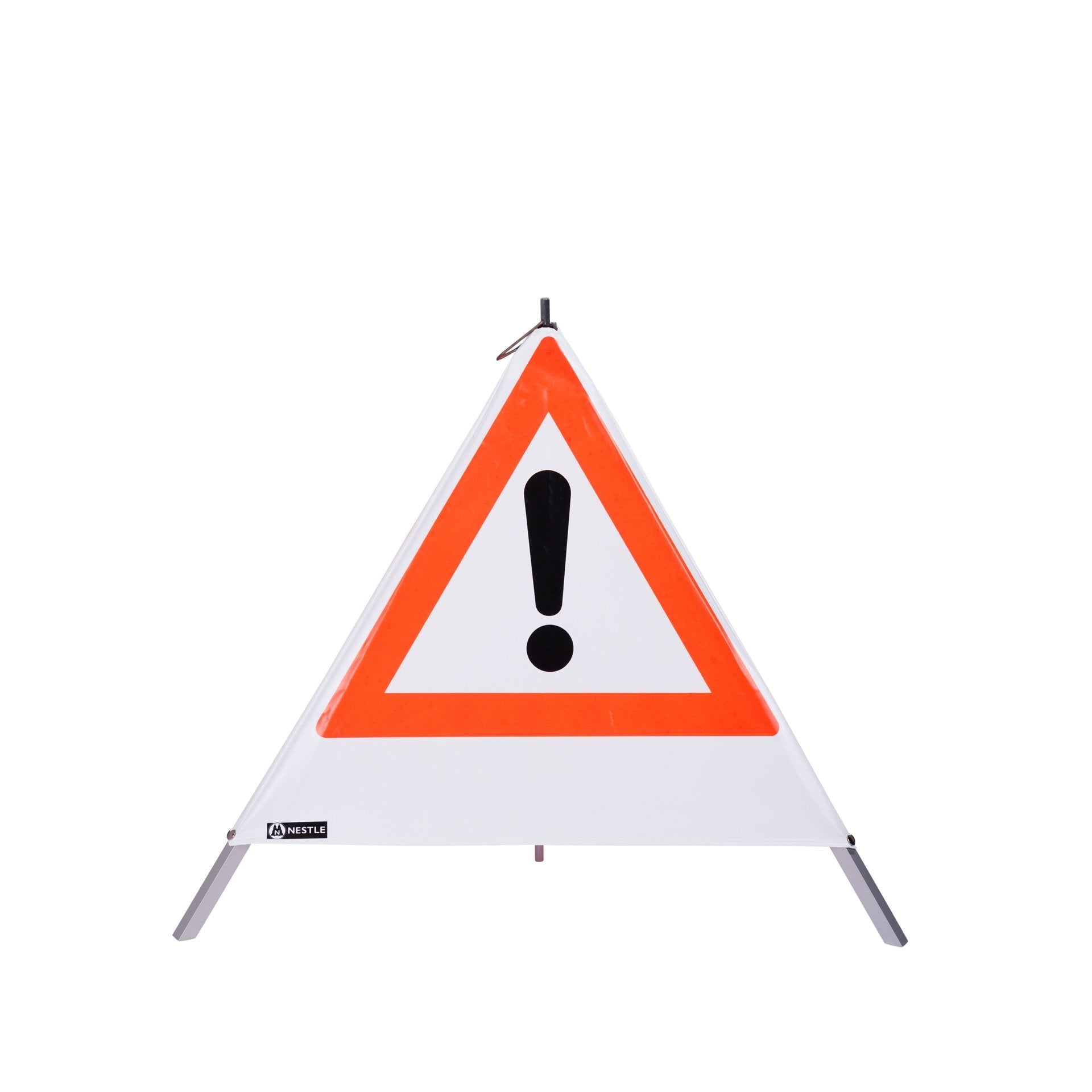 NESTLE Warnpyramide 70 cm, Achtung (VZ101), weiß, mit Mittelfuß - BauForst24