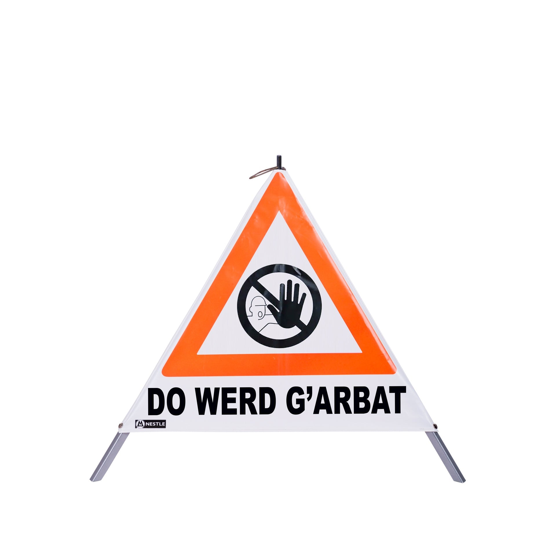NESTLE Warnpyramide 70 cm, Bayern - Edition, tagesleuchtend weiß, mit Mittelfuß - BauForst24