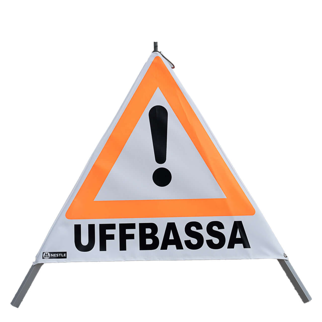 NESTLE Warnpyramide 70 cm, Schwaben - Edition, tagesleuchtend weiß, mit Mittelfuß - BauForst24