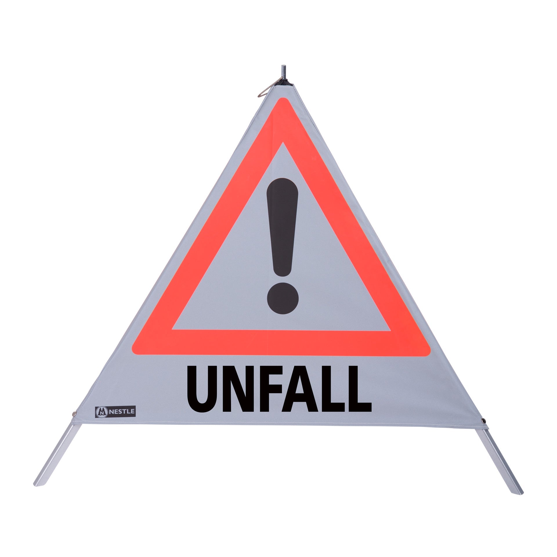 NESTLE Warnpyramide 90 cm, Achtung (VZ101), retroreflektierend, mit Feder - BauForst24