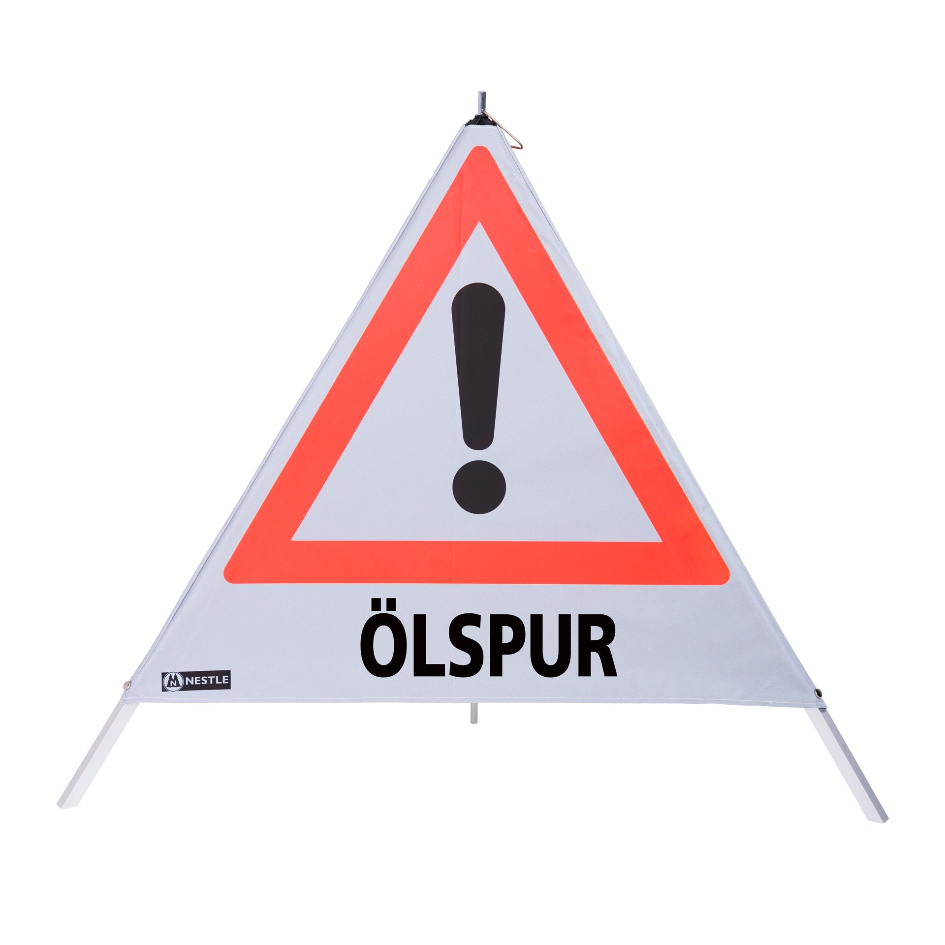 NESTLE Warnpyramide 90 cm, Achtung (VZ101), retroreflektierend, mit Mittelfuß - BauForst24