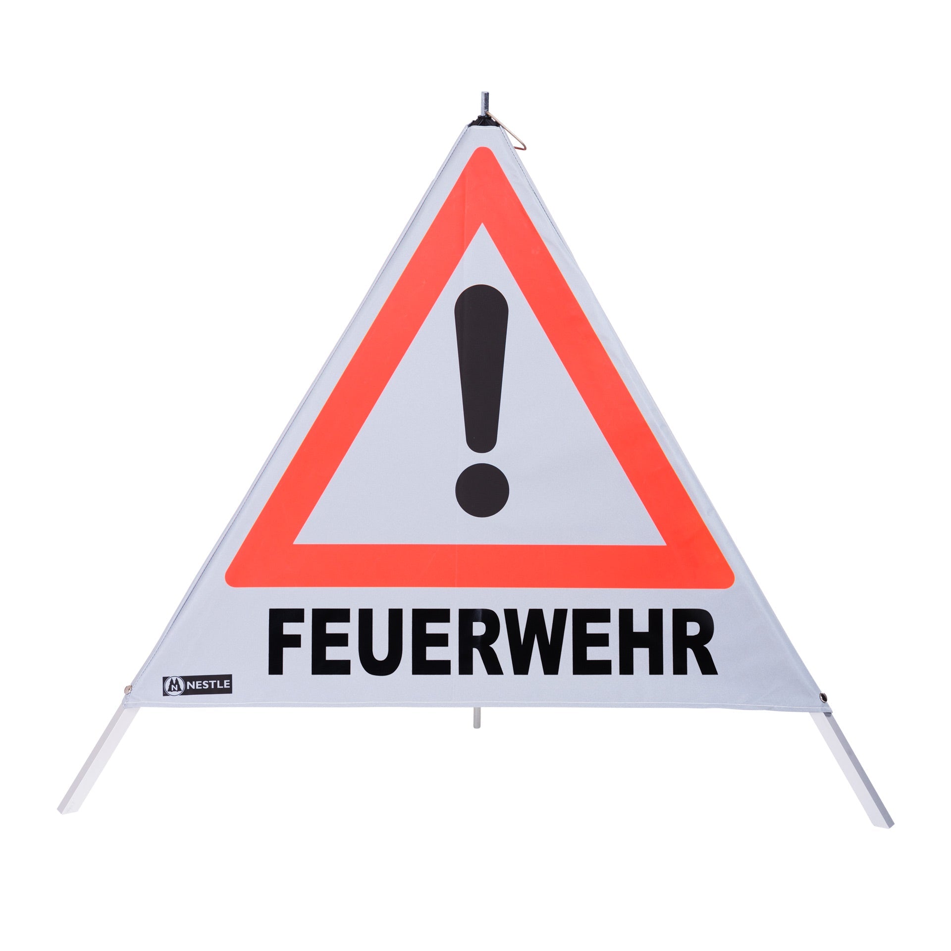 NESTLE Warnpyramide 90 cm, Achtung (VZ101), retroreflektierend, mit Mittelfuß - BauForst24