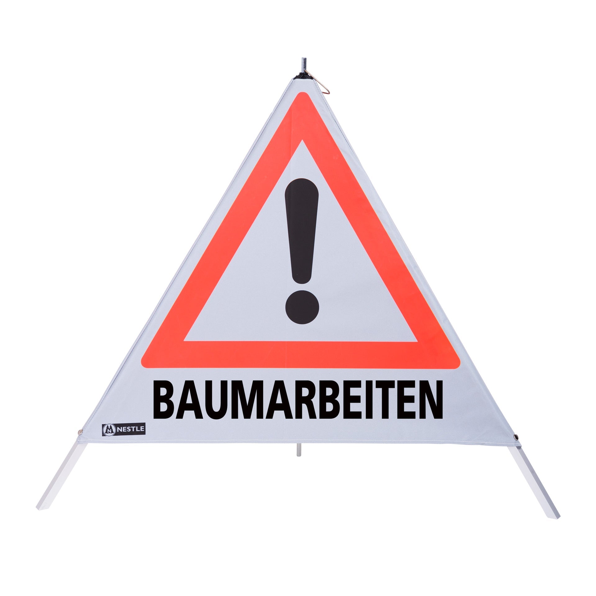 NESTLE Warnpyramide 90 cm, Achtung (VZ101), retroreflektierend, mit Mittelfuß - BauForst24