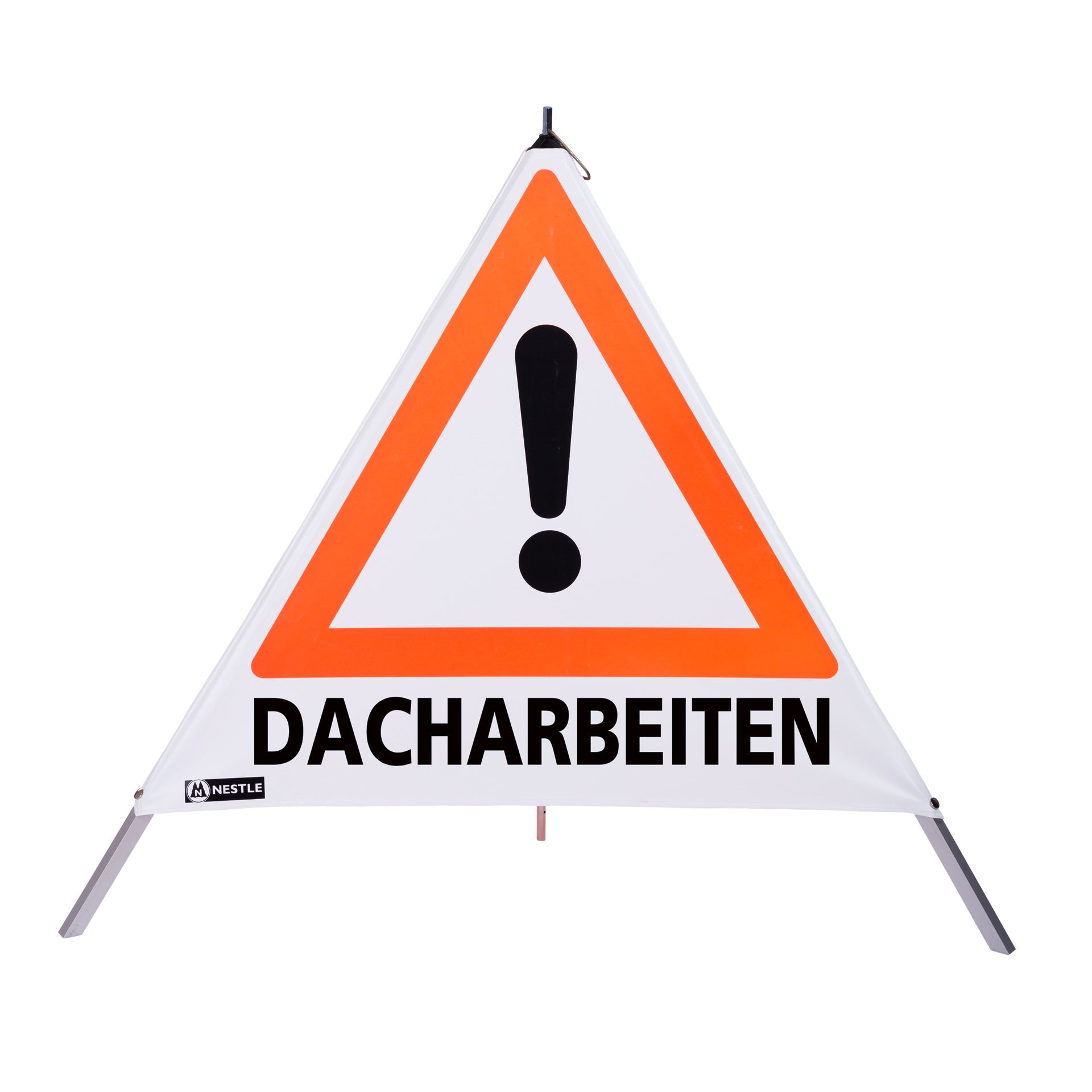 NESTLE Warnpyramide 90 cm, Achtung (VZ101), weiß, mit Feder - BauForst24