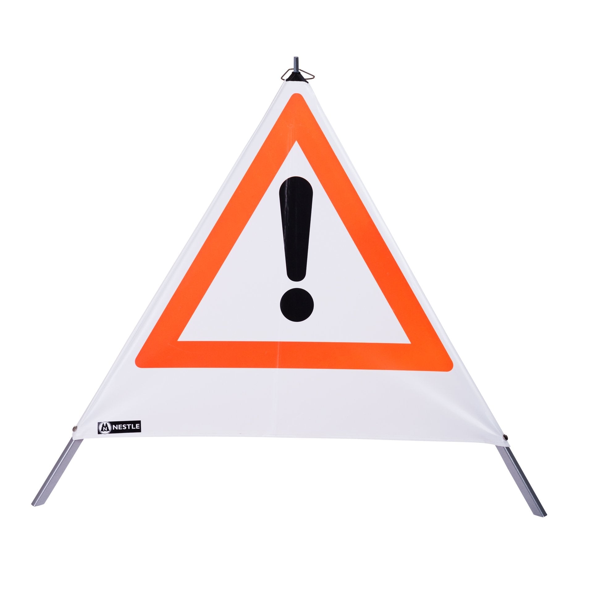 NESTLE Warnpyramide 90 cm, Achtung (VZ101), weiß, mit Feder - BauForst24
