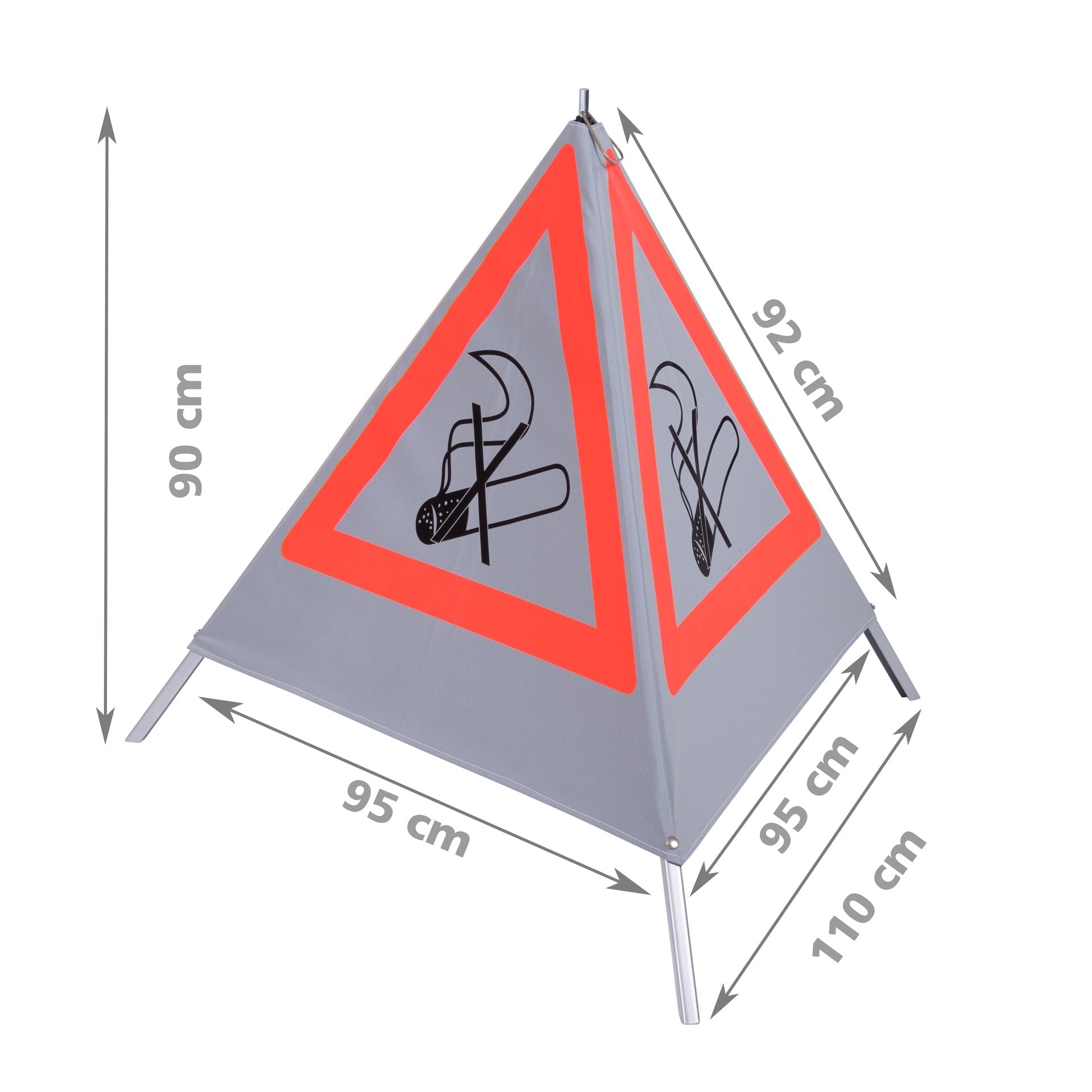 NESTLE Warnpyramide 90 cm, Rauchverbot (NZ01), retroreflektierend, mit Feder - BauForst24