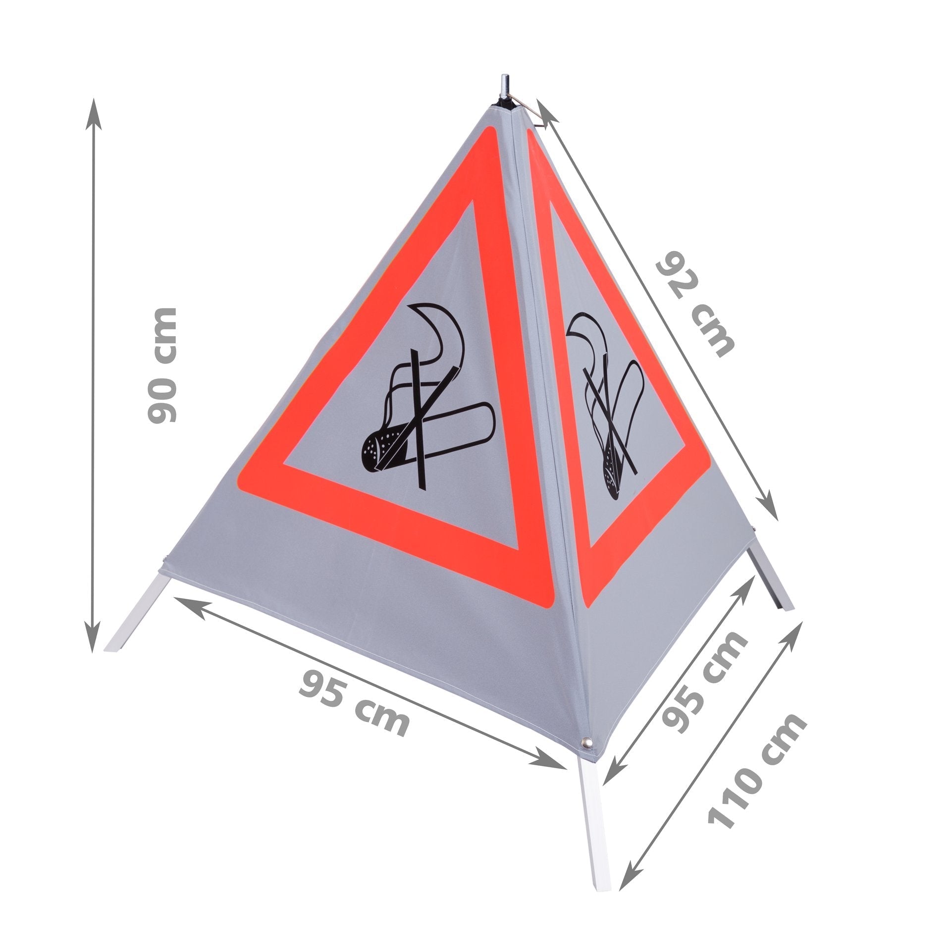 NESTLE Warnpyramide 90 cm, Rauchverbot (NZ01), retroreflektierend, mit Mittelfuß - BauForst24